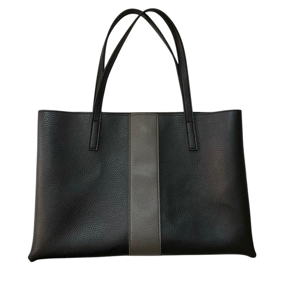 VINCE CAMUTO Luck Vegan Pebbled Leather Tote Bag w/Colorblock Stripe - Picture 5 of 13